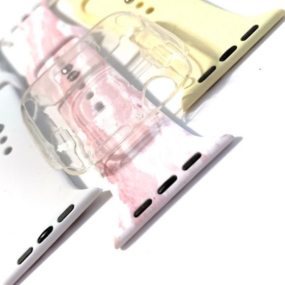 Pink Marble Band Set 44mm 42mm 40mm 38 Apple Watch - Picture 2 of 3